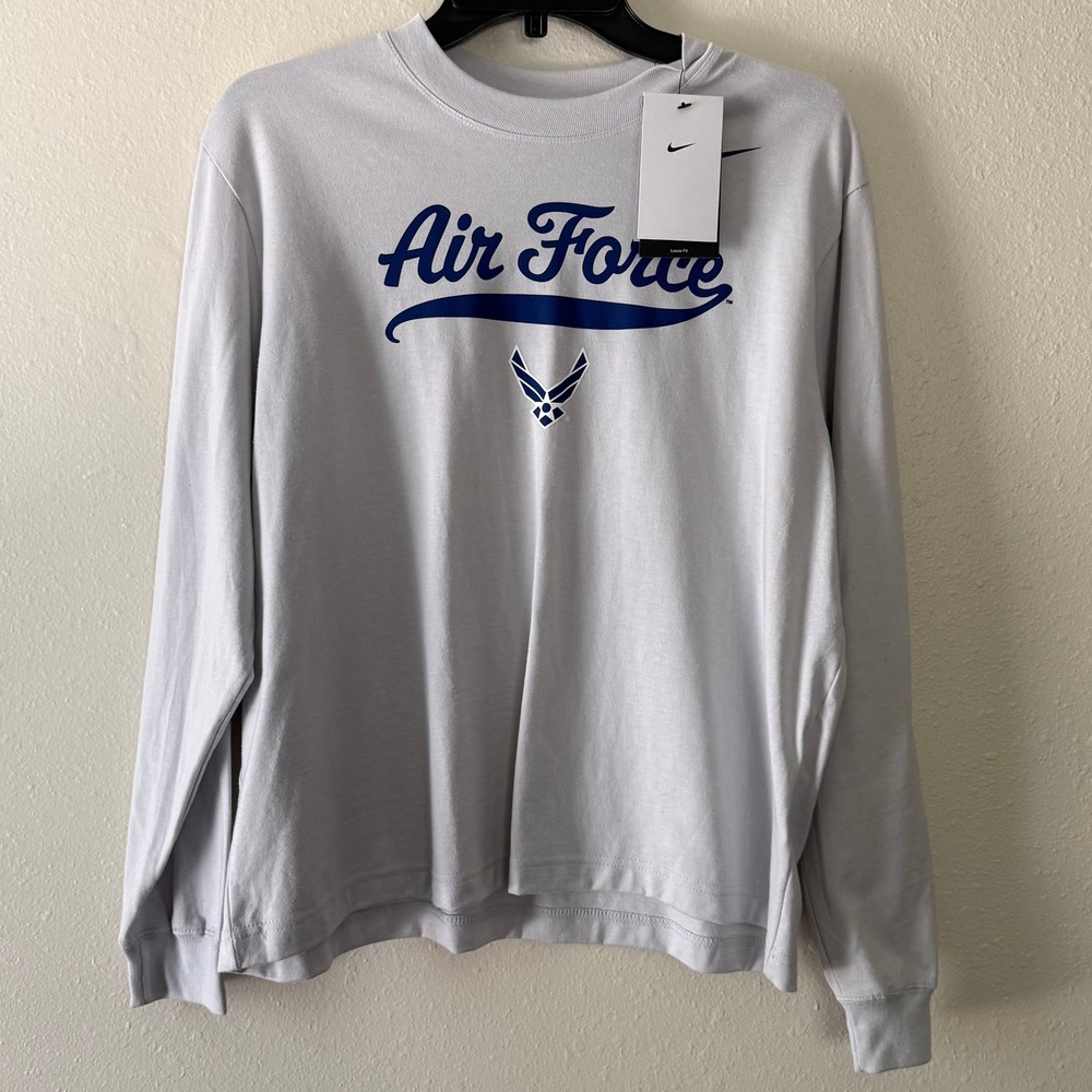Nike Air Force Long Sleeve Boxy Tee Neutral Grey W12669 P036778-USAF-SMS
